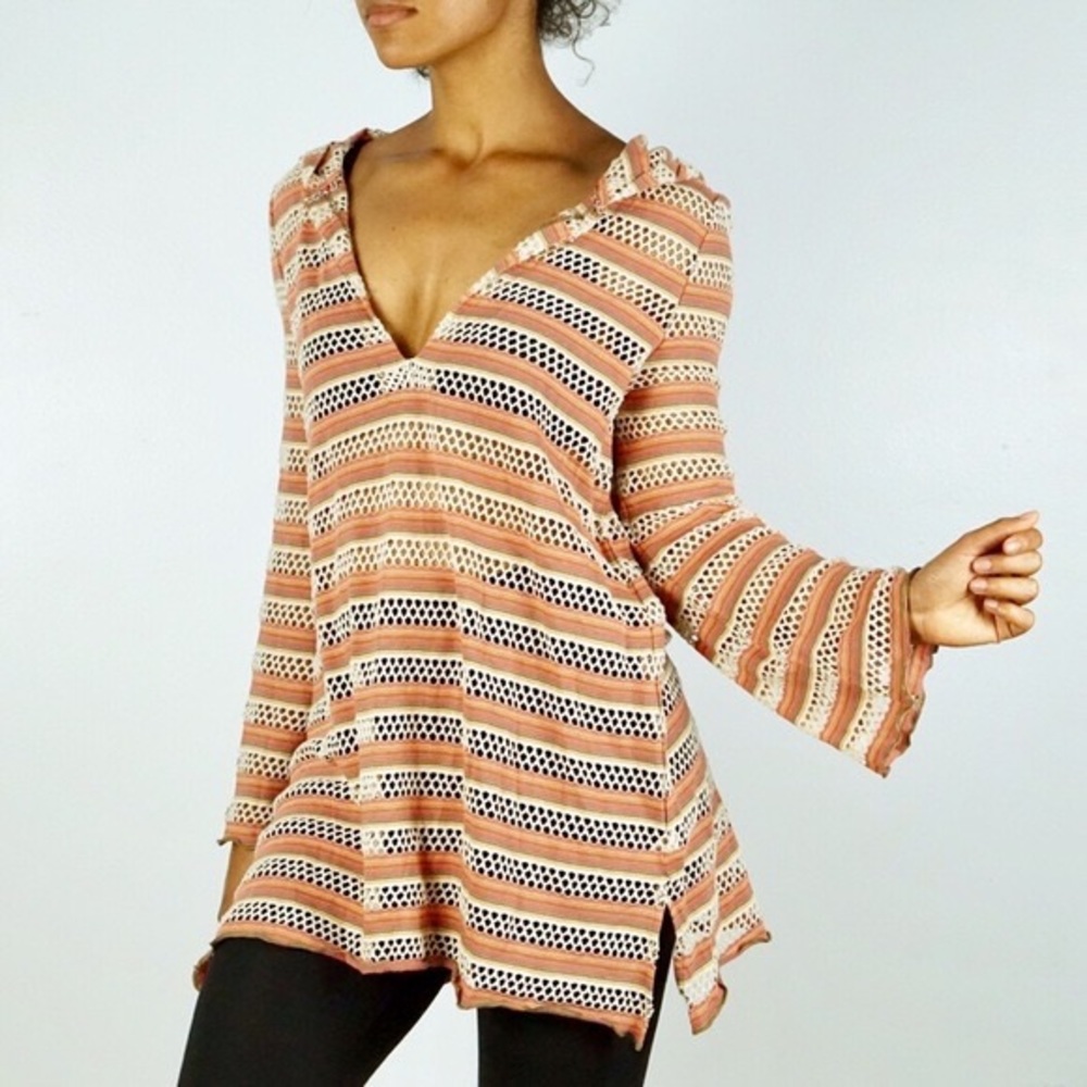 Free People We The Free Striped Crochet Hoodie